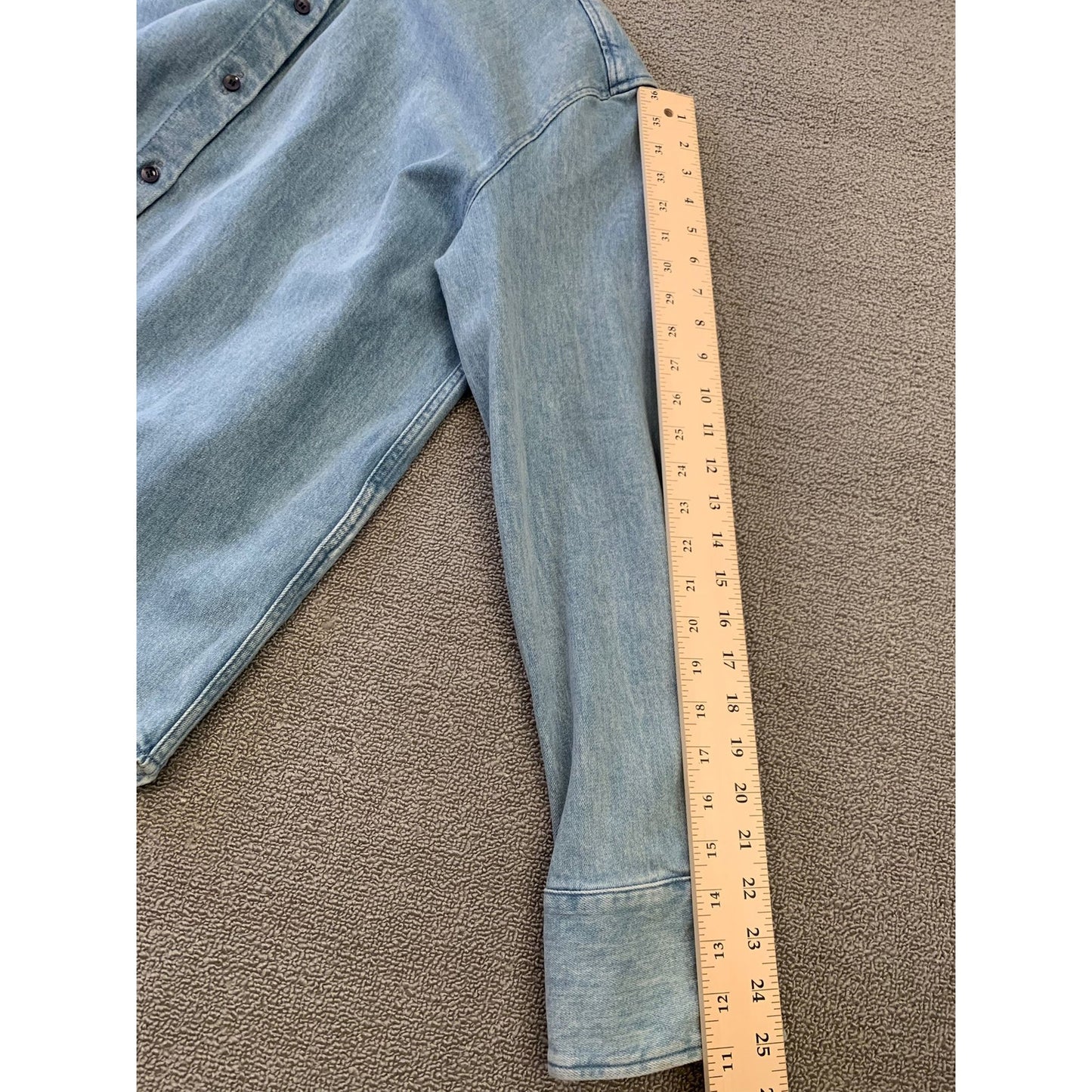 Another Tomorrow Women's Large Light Blue Italian Denim Shirt