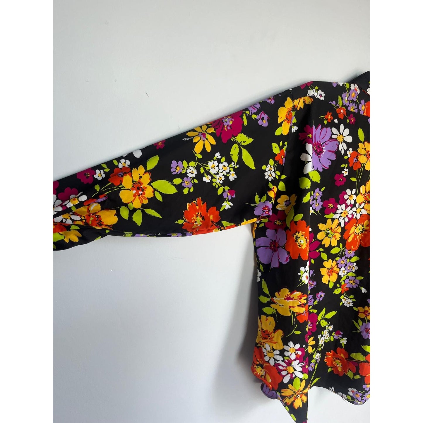 L&M Fashions Floral Shirt Men L Multicolor Long Sleeve Button Up 70s Style