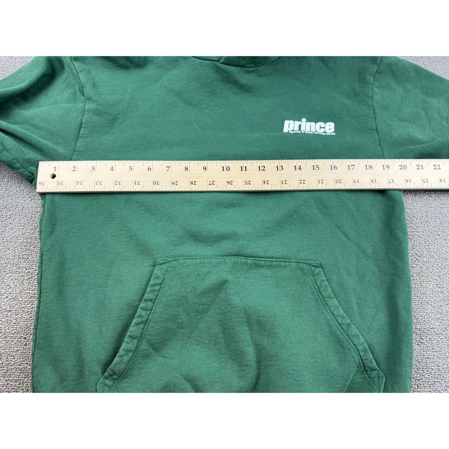 Sporty And Rich Men Small Green Prince Hoodie Pullover With Front Pocket