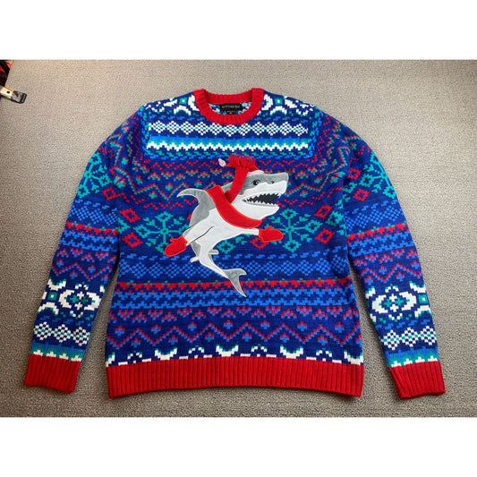 Blizzard Bay Women's Medium Santa Shark Ugly Holiday Christmas Sweater