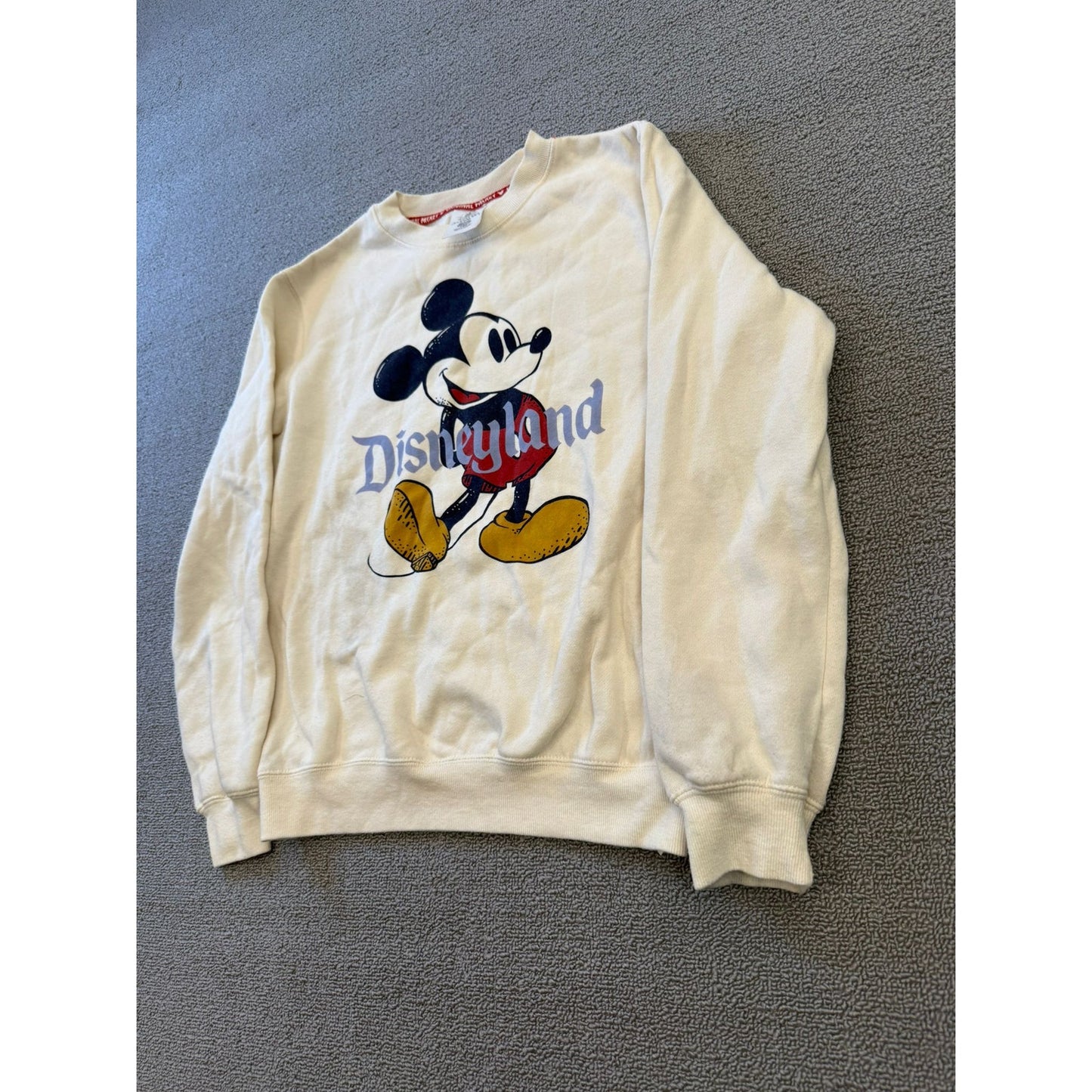 Disney Women Extra Small Disneyland Mickey Mouse White Pullover Sweatshirt