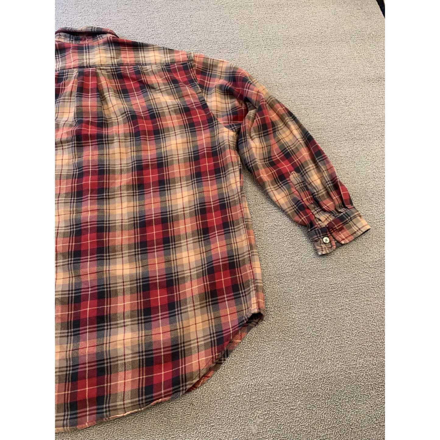 POLO JEANS CO. RALPH LAUREN Men's L Red Plaid Wool Blend Button Down Shirt