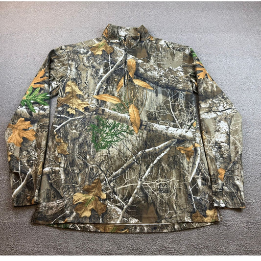 Lincoln Outfitters Men's Medium Real Rree Heavy Camouflage Hunting Quarter Zip