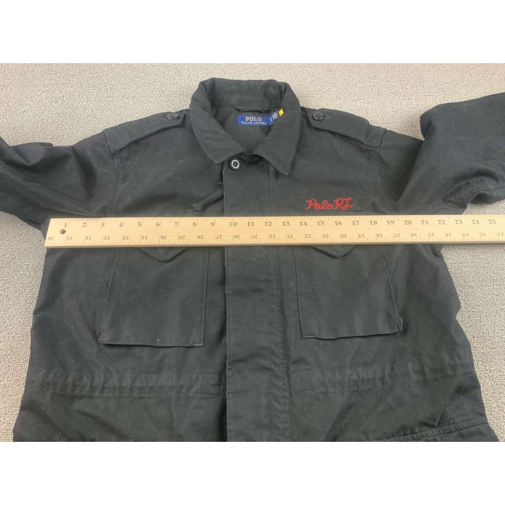 Polo Ralph Lauren Women Large Black Southwestern Aztec Military Field Jacket