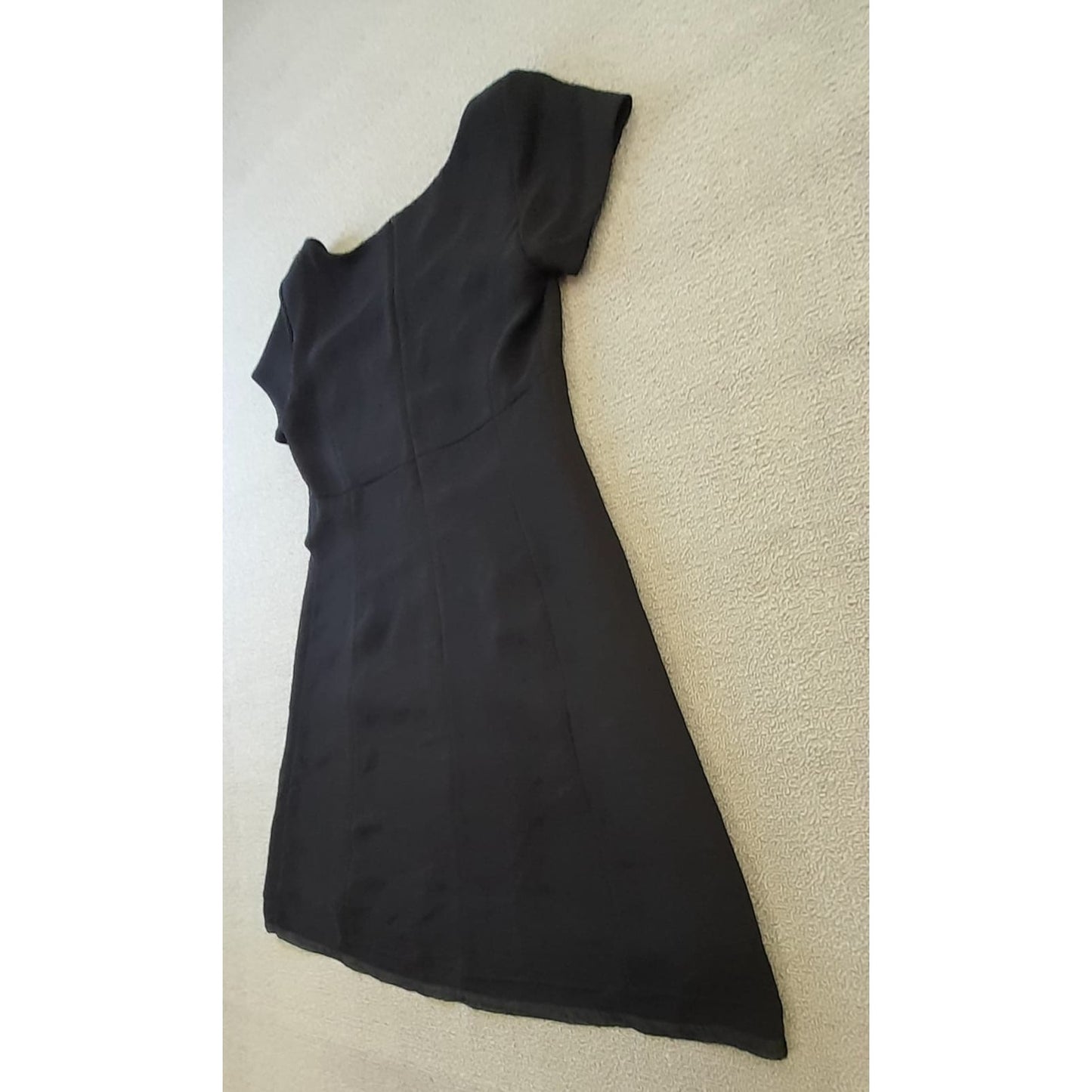 Jones New York Womens Size 10 Black Square Neck Short Sleeve Dress