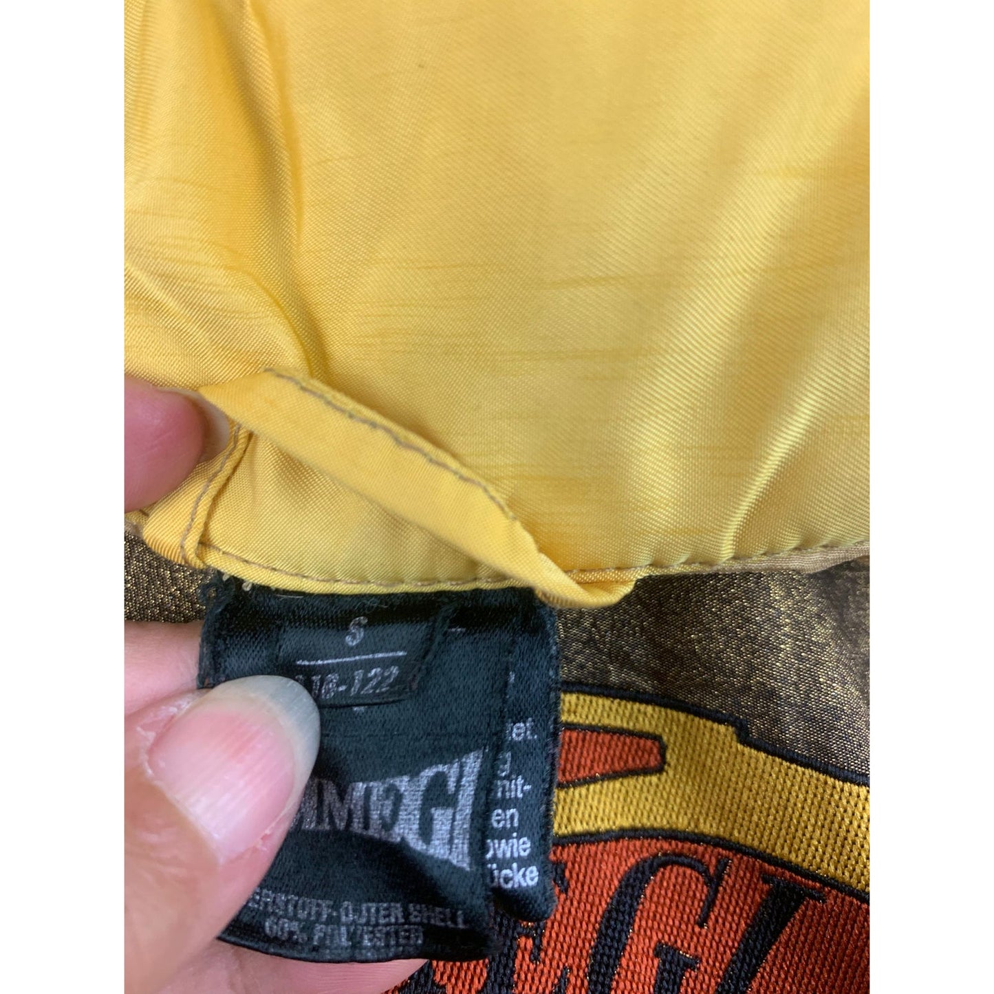 Emmegi Women's S Yellow Vintage Jacket With Hood Emblem And Patch