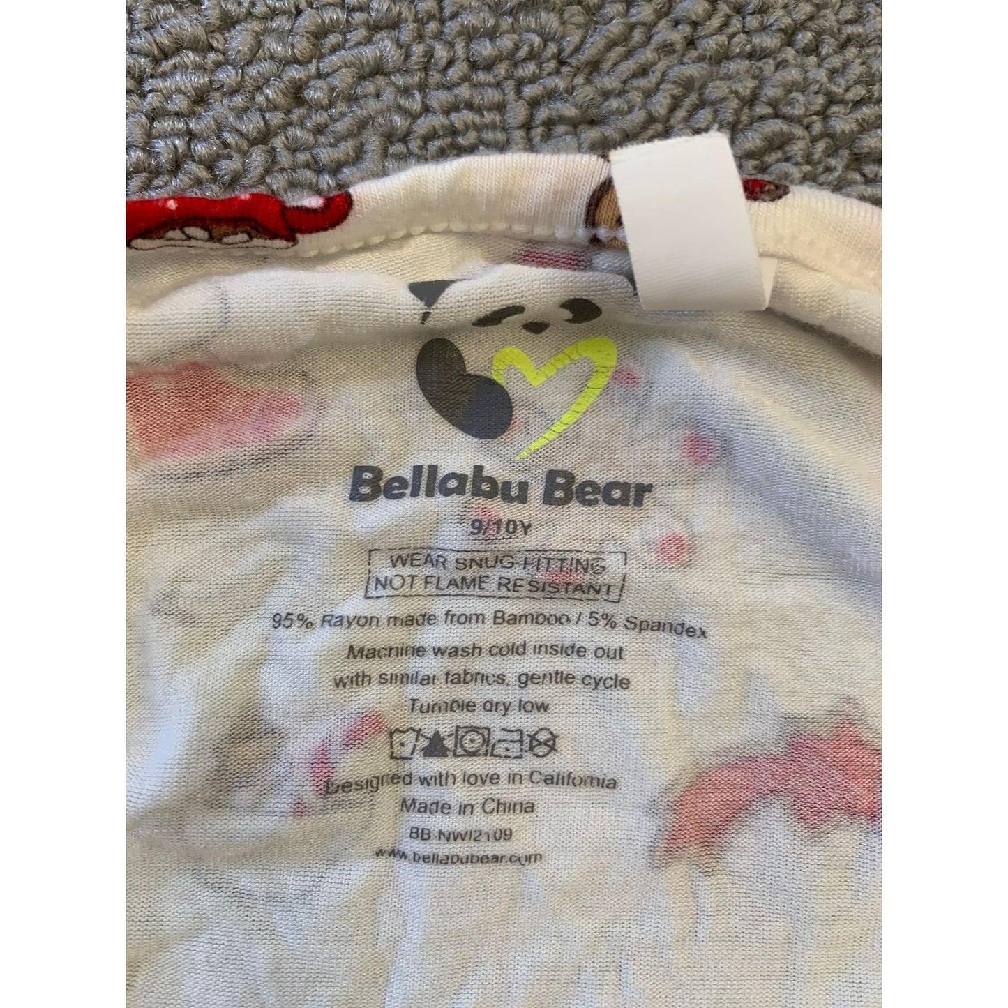Bellabu Bear Girls 9/10Y White Christmas Gingerbread Nightgown Pajama Dress