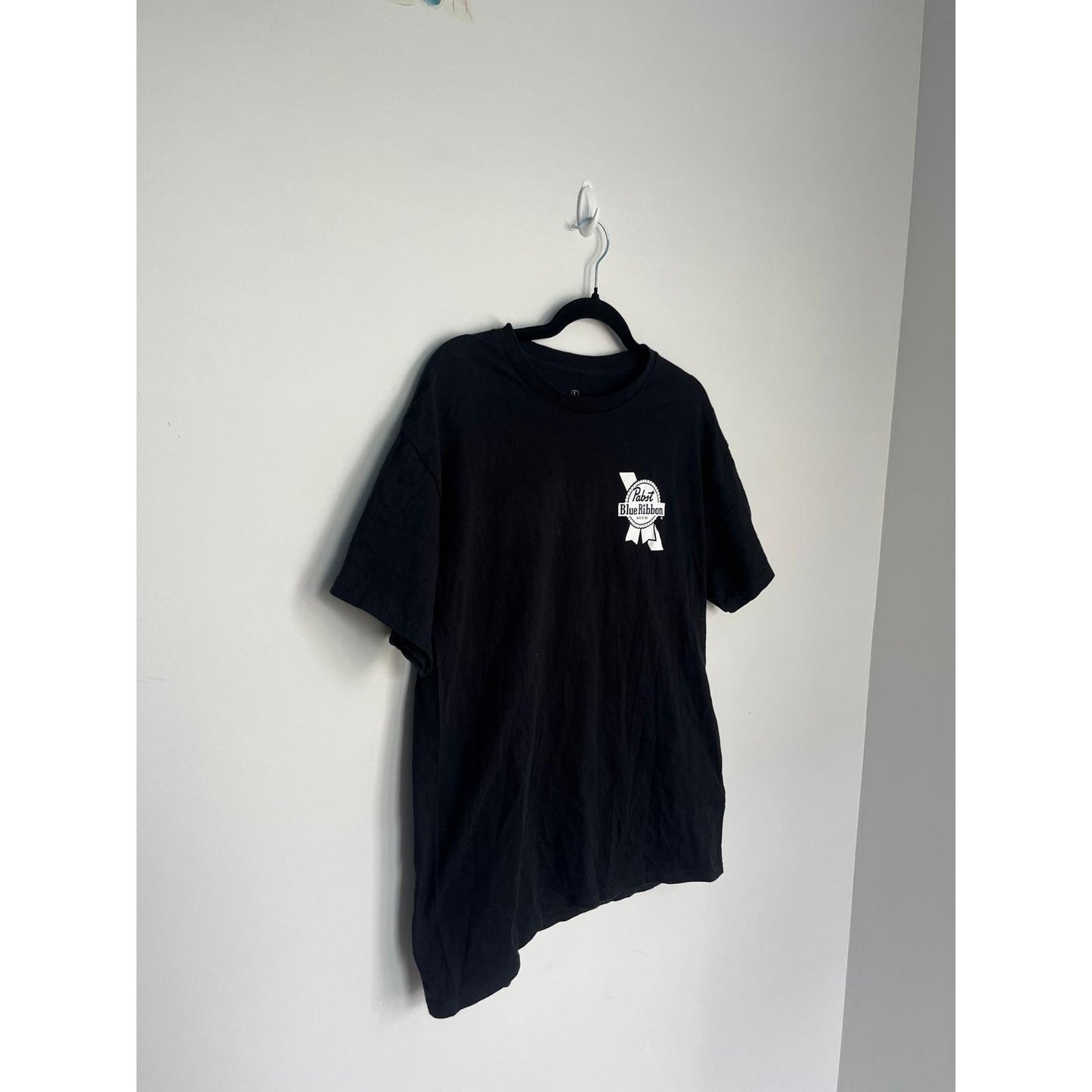 Pabst Blue Ribbon T Shirt Men L Black Graphic Beer Logo Cotton