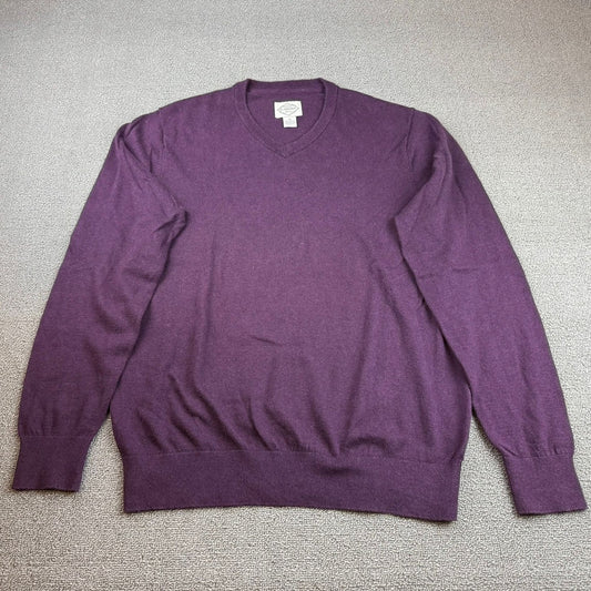 Y2k St. John's Bay Men's Medium Purple Lightweight V-Neck Sweater Cotton Blend