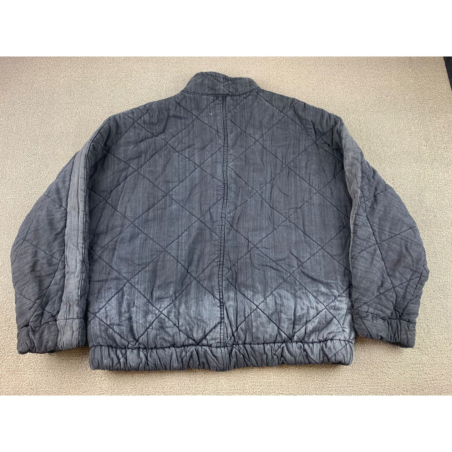 Vintage Havana Women M Dark Gray Washed Quilted Puffer Jacket Full Zip