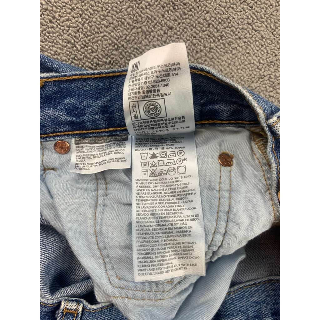 Levis 501 Jeans Men's W34 L32 Blue Classic Straight Leg Button Fly