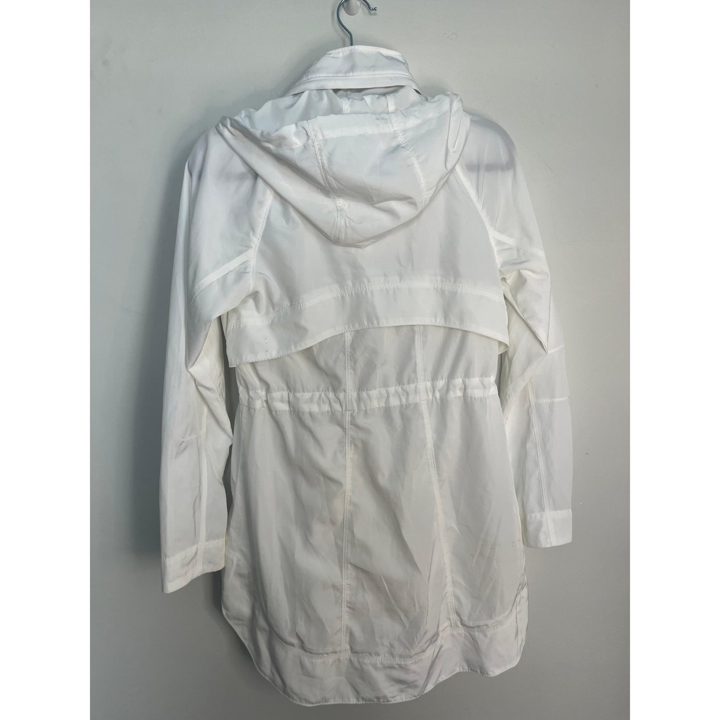 Athleta Lightweight Hooded Zip Jacket Women XS White Activewear Spring Coat