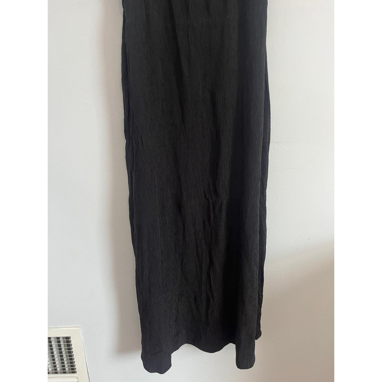 Everlane Midi Dress Women XS Black Crinkle Sleeveless Minimalist
