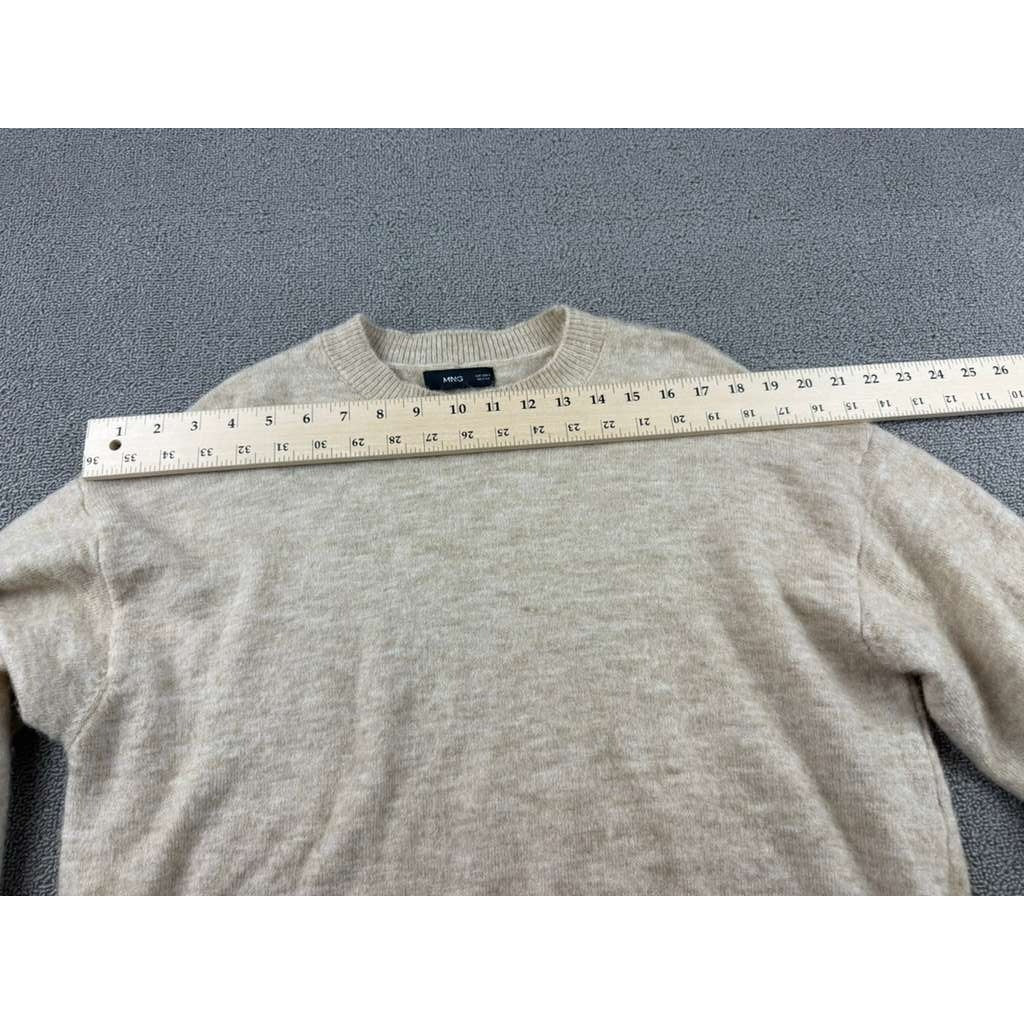 Mango MNG Women's Small Beige Soft Knit Sweater Pullover Crewneck
