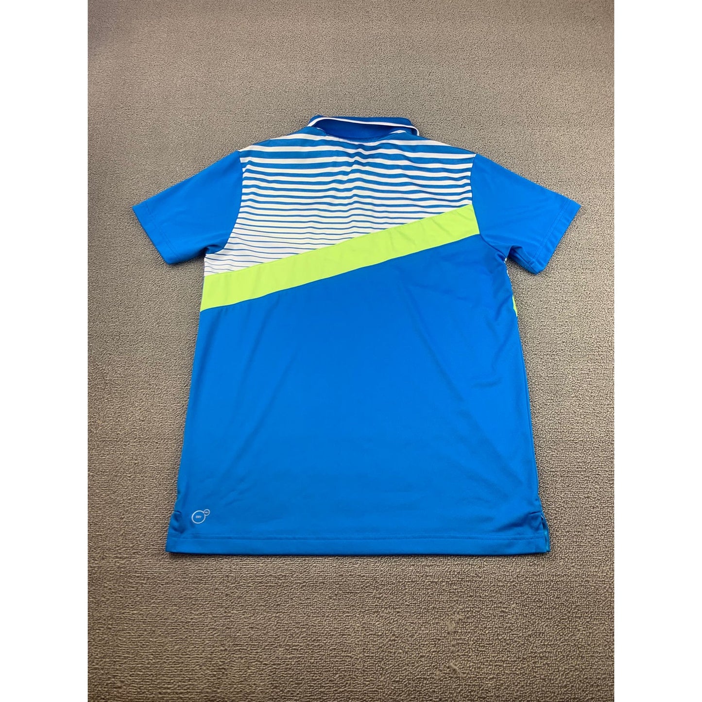 Puma Men's Short Sleeve Golf Polo Shirt Size Small Blue Yellow Athletic