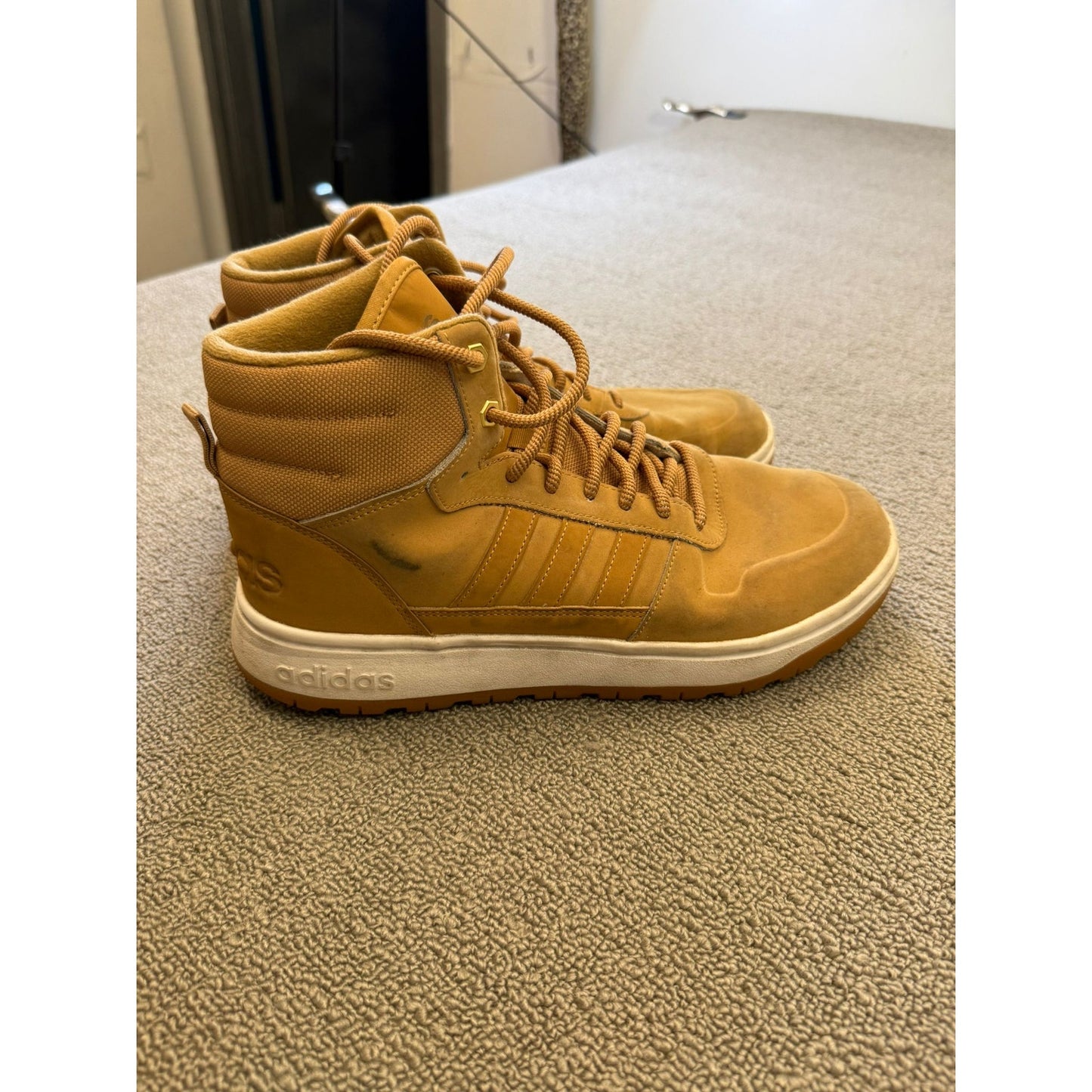 Adidas Men's Tan Brown High-Top Sneakers US10.5