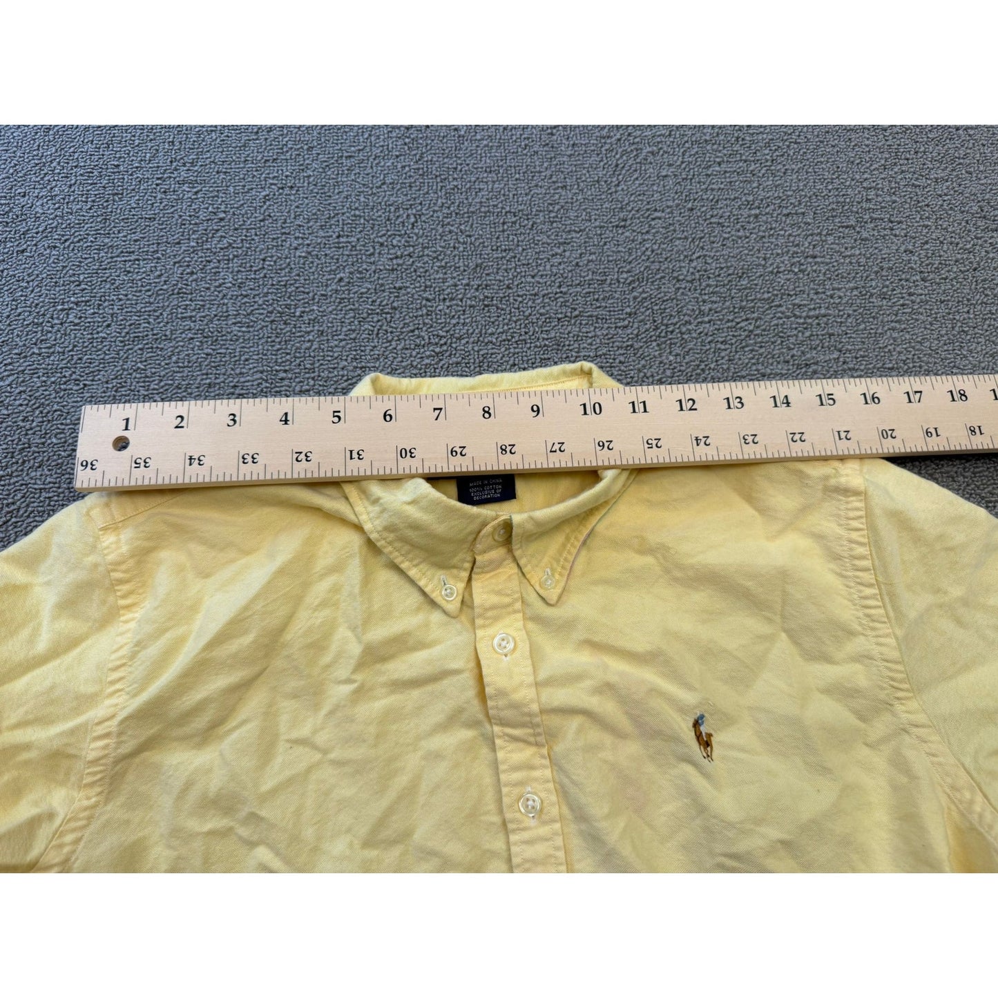 Ralph Lauren Men's 14 Vintage Oxford Yellow Long Sleeve Button Shirt