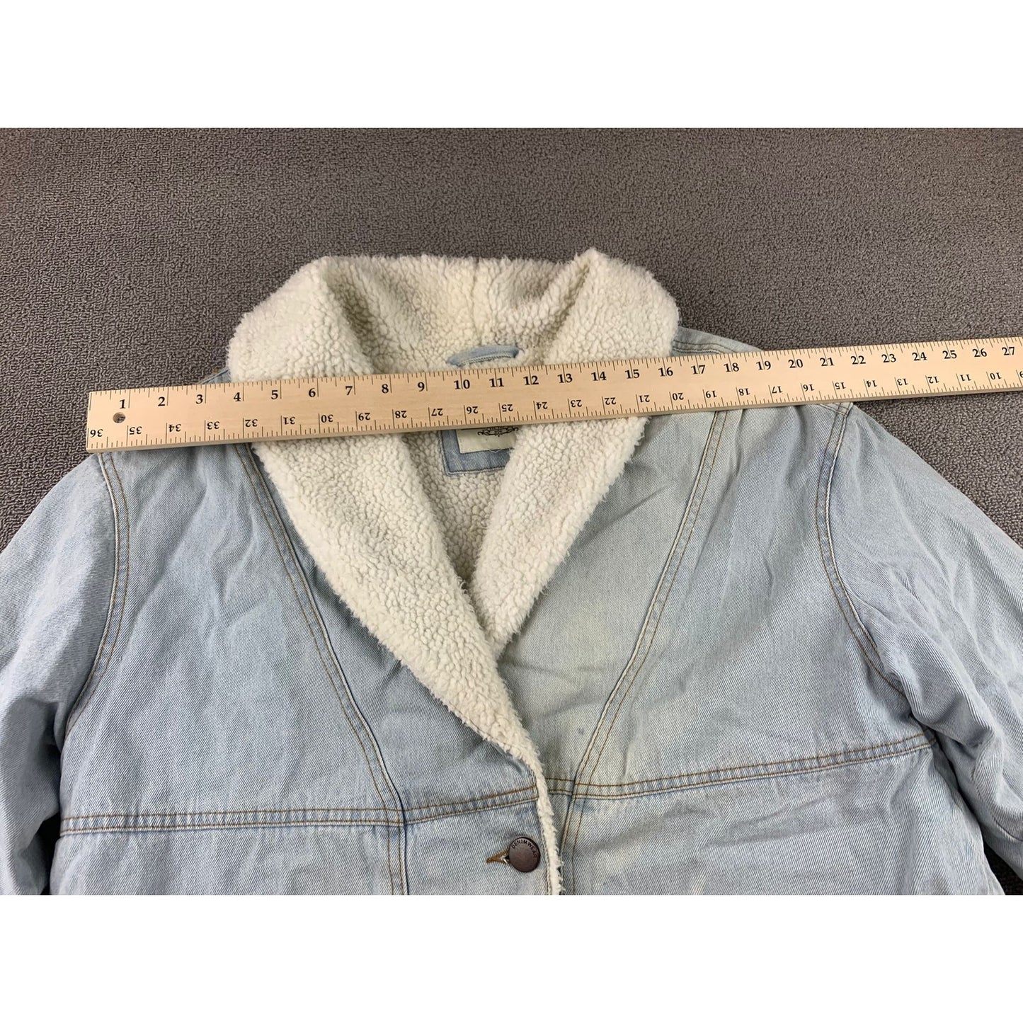 Ashley Vintage Charm Lined Denim Jean Jacket With Measurement Photos