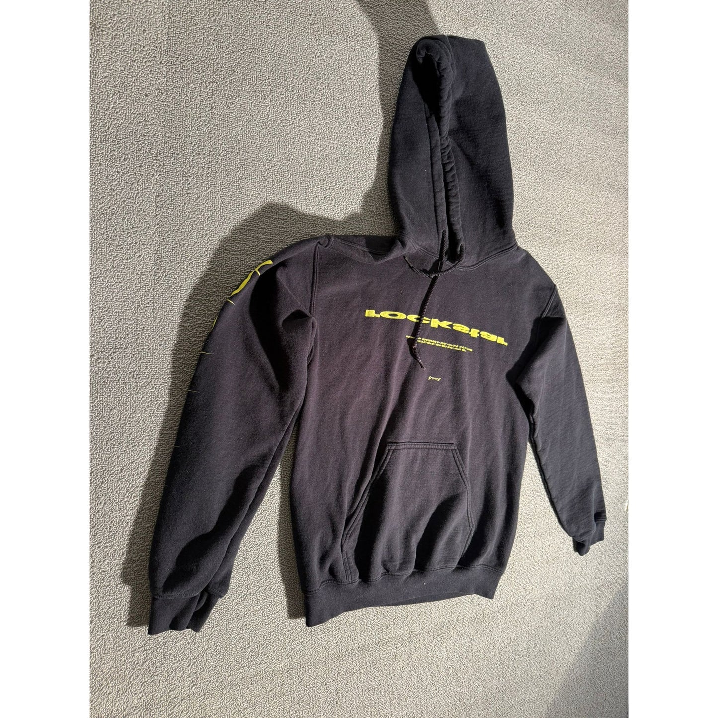 Black Graphic Back Print Hoodie Women L