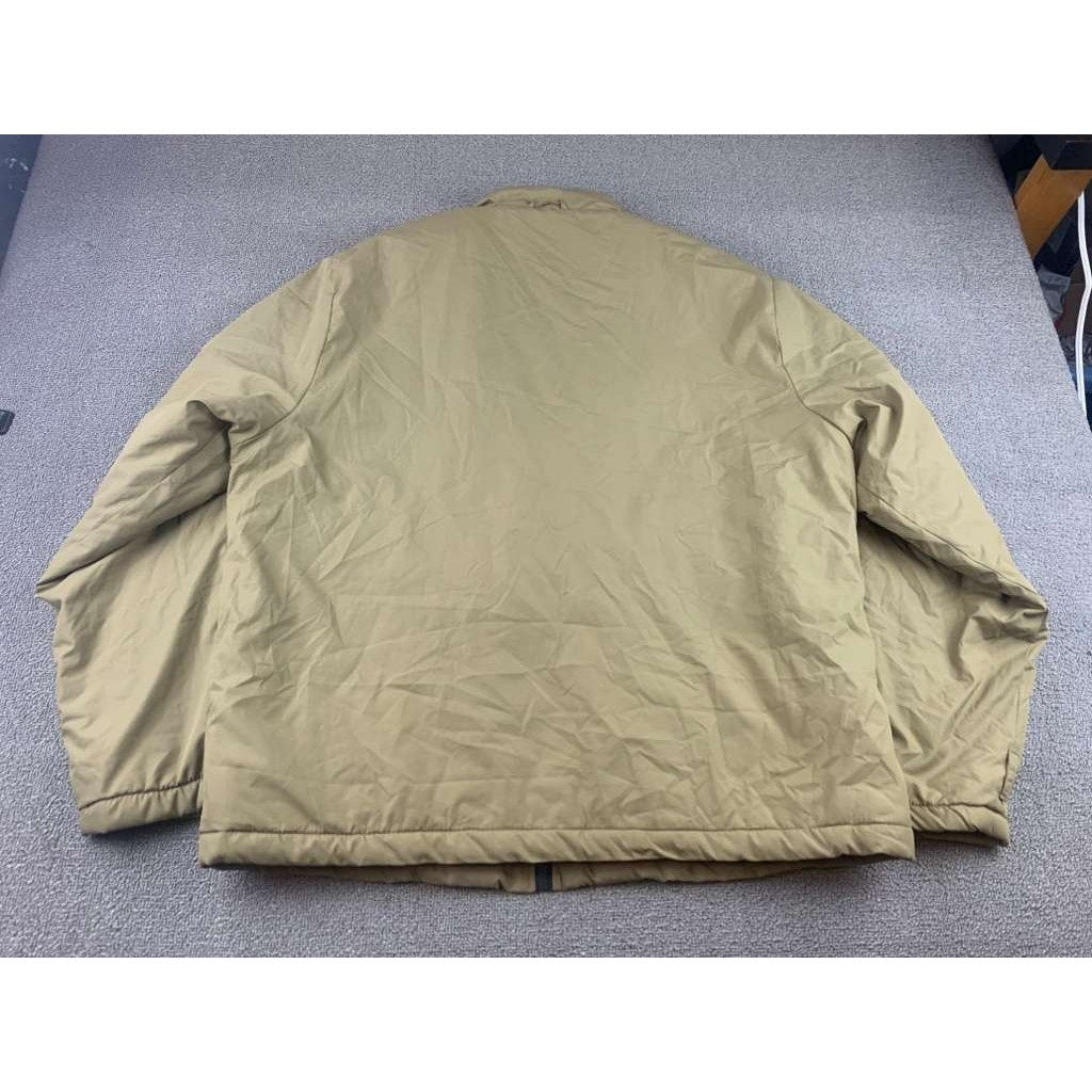 IZOD Jacket Men's XL Tan Quilted Lined Full Zip  Polyester Warm Winter Jacket