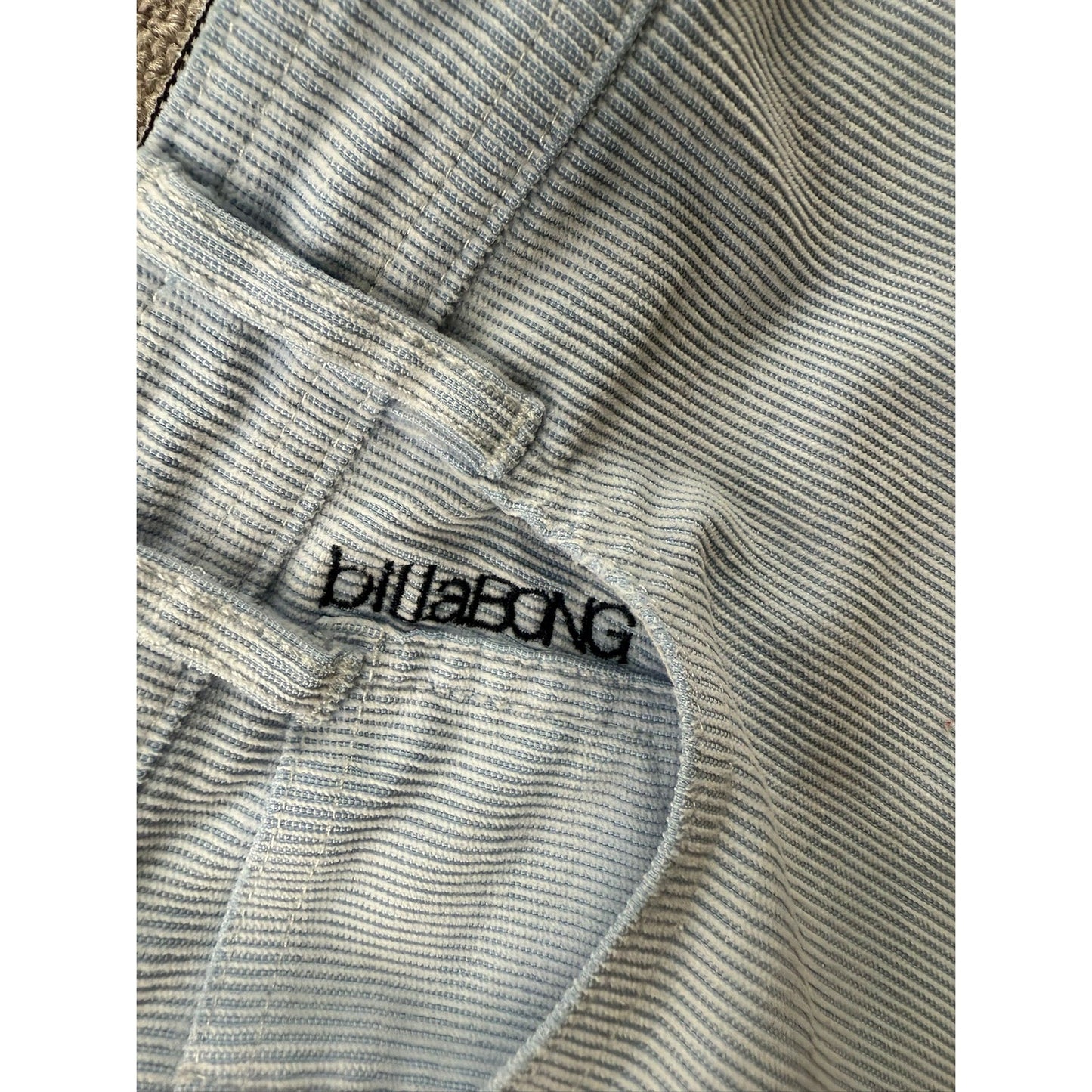 Billabong Women’s Shorts Size Size 9 Light Blue Pinstripe Y2K Surf Skate Frayed