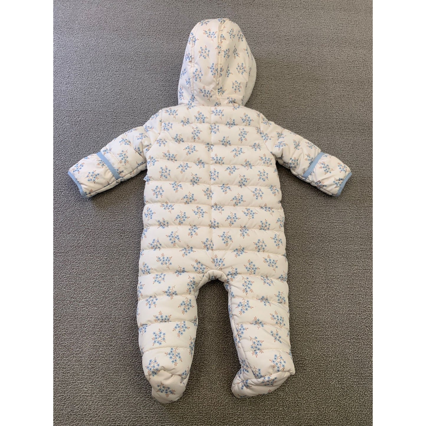 Nicole Miller Baby 3/6M White Floral Ruffle Baby Snowsuit Bunting
