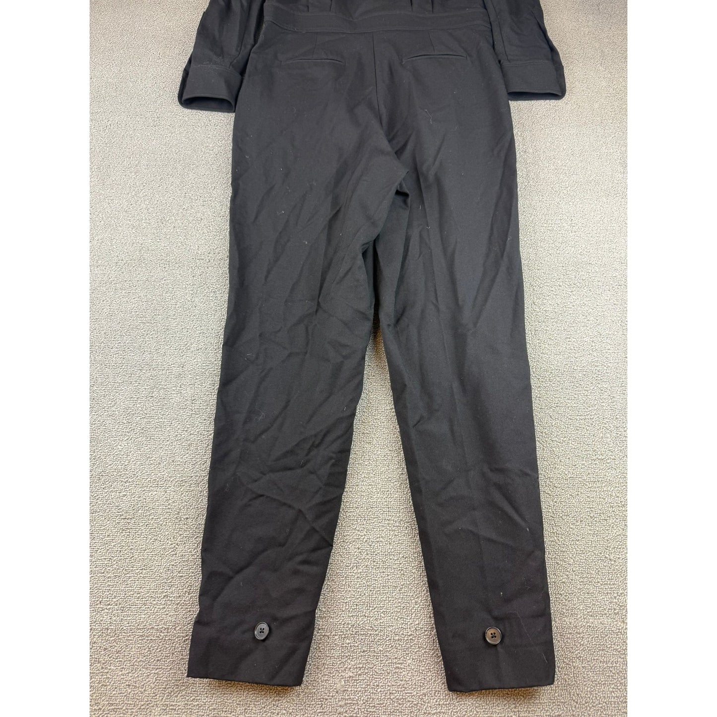 Polo Ralph Lauren Women 8 Black Long Sleeve Jumpsuit Pockets And Buttons 2010's