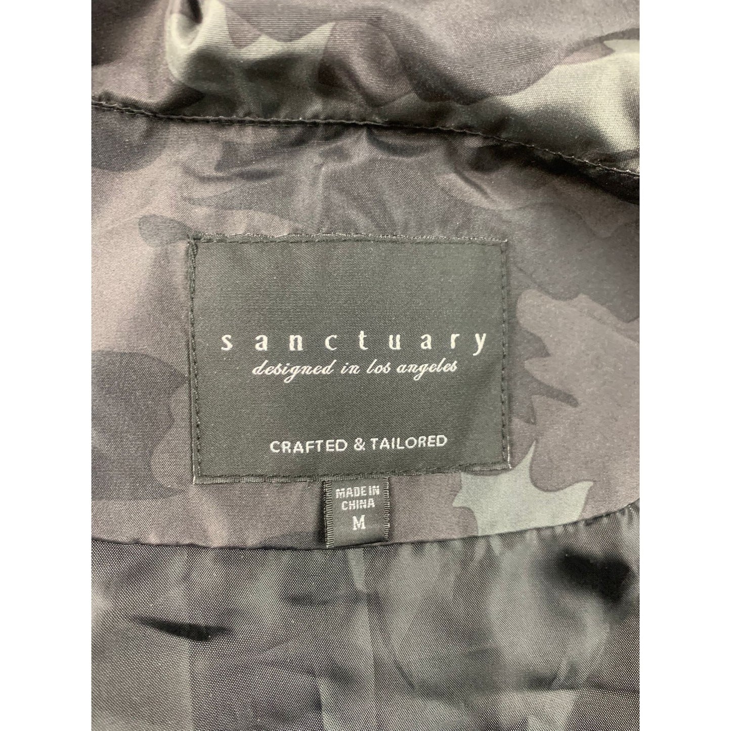 Sanctuary Jacket Women's Medium Gray Bomber Anorak Camo Windbreaker Camouflage