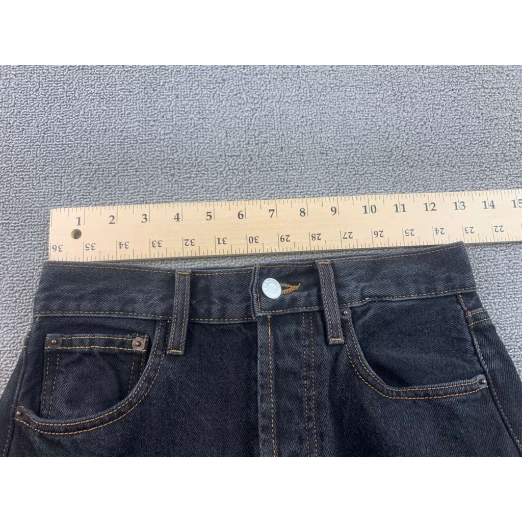 Still Here New York Jeans Women 25 High Rise Straight Leg Black Distressed