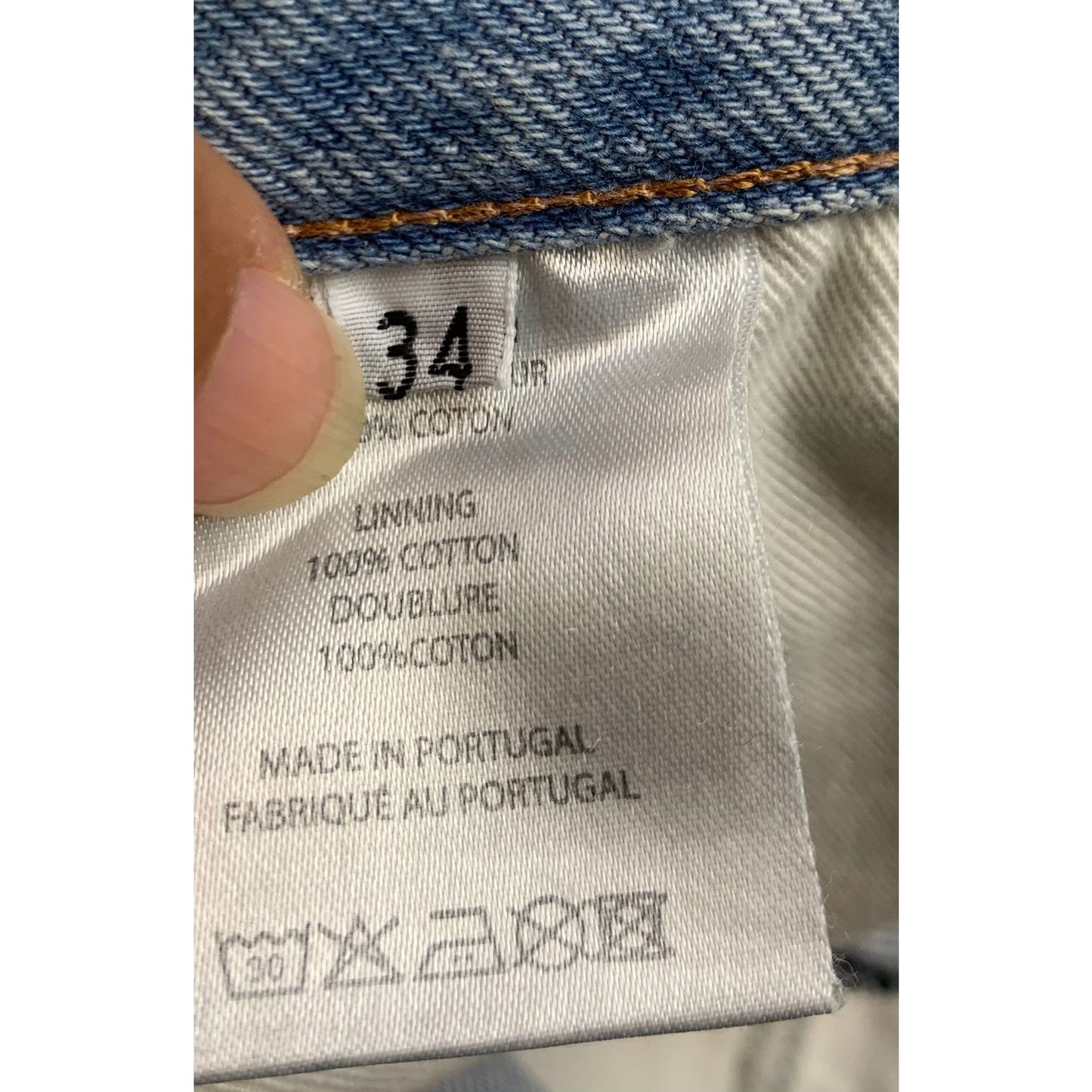 Officine Générale Size 34 Light Blue Jeans Straight Fit Denim Japanese Denim