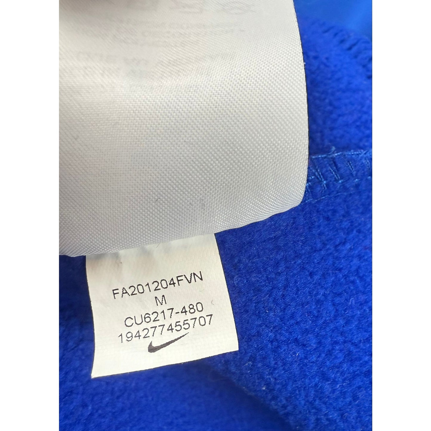 Nike Dri Fit Quarter Zip Pullover Men's M Royal Blue Kangaroo Pocket Vietnam