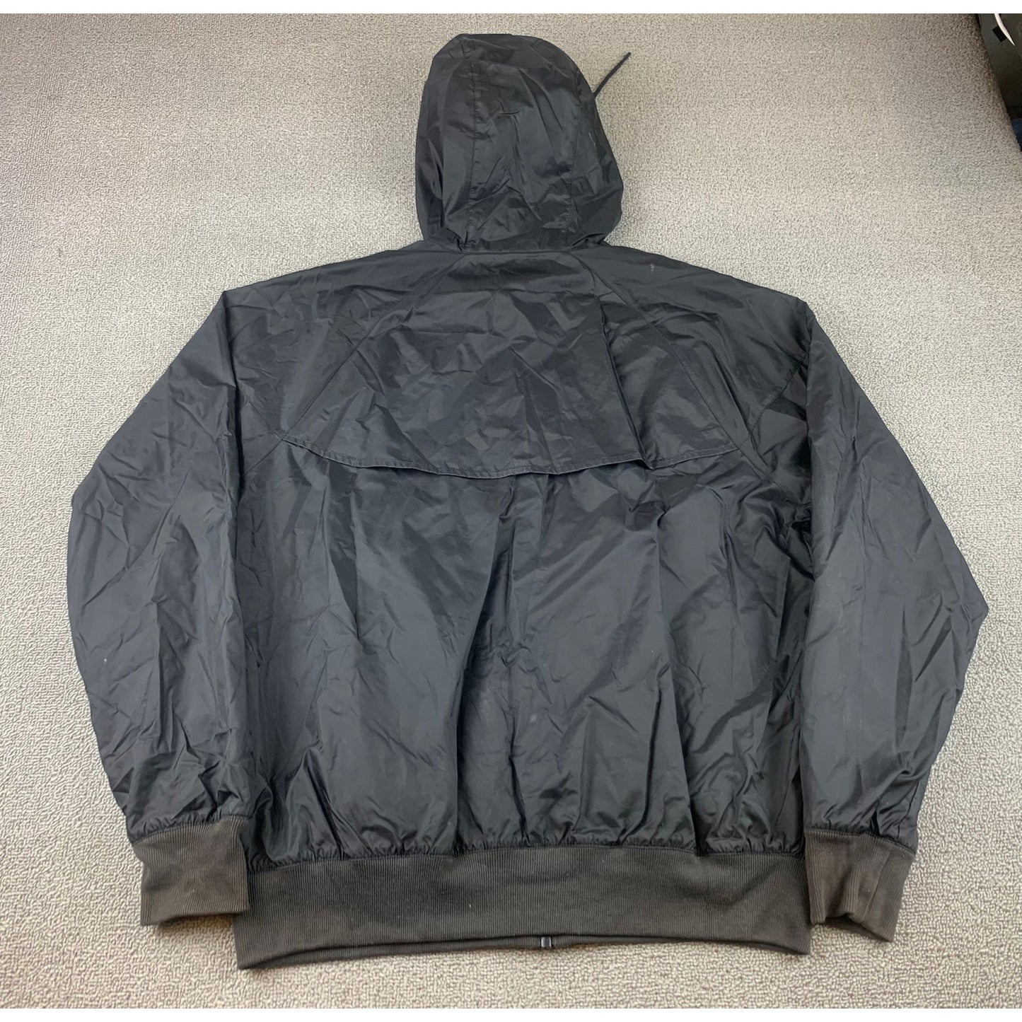 Nike Men's Small Sportswear Windbreaker Jacket All Black Nylon Shell