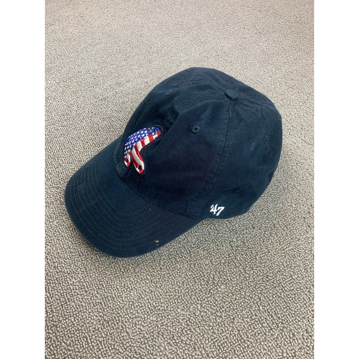 47 Brand Boston Red Sox Hat Men OSFA Navy American Flag Logo Adjustable Dad Cap