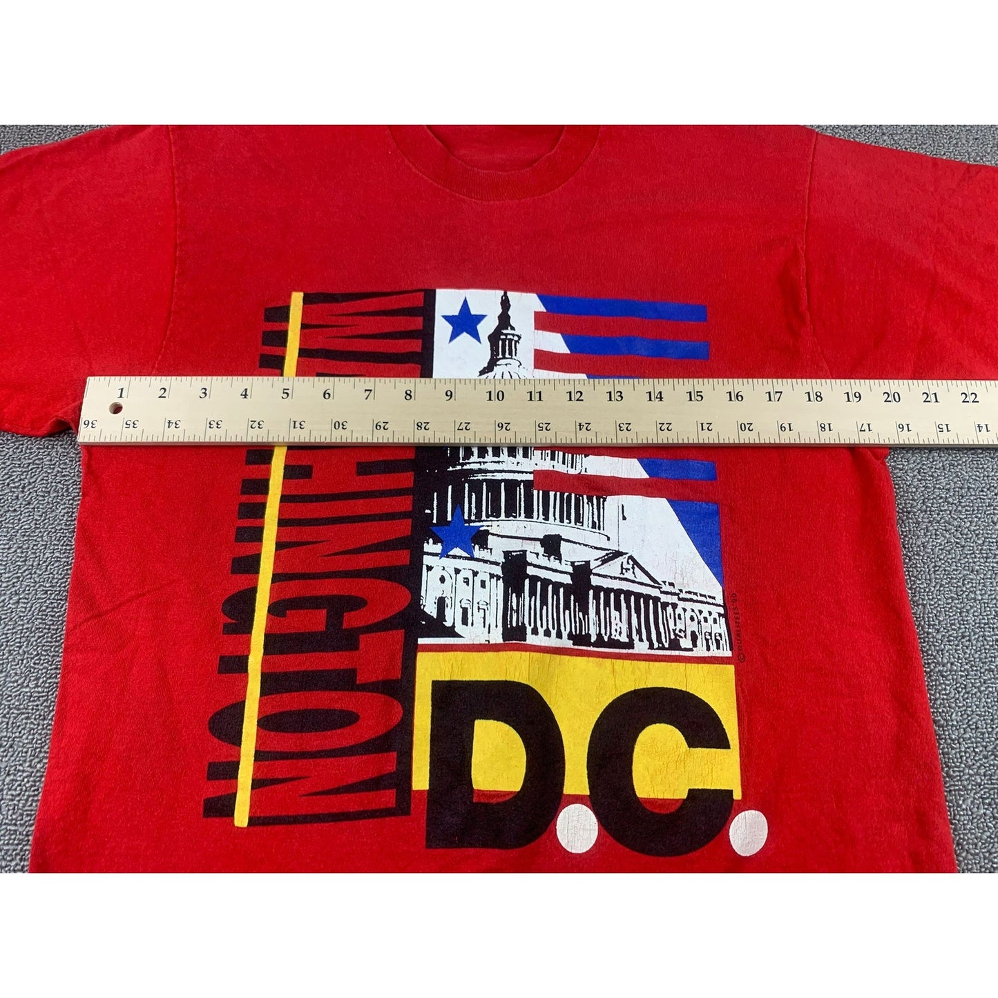 Vintage 90s Men's Large Washington DC Capitol Hill Single-Stitch Red Shirt
