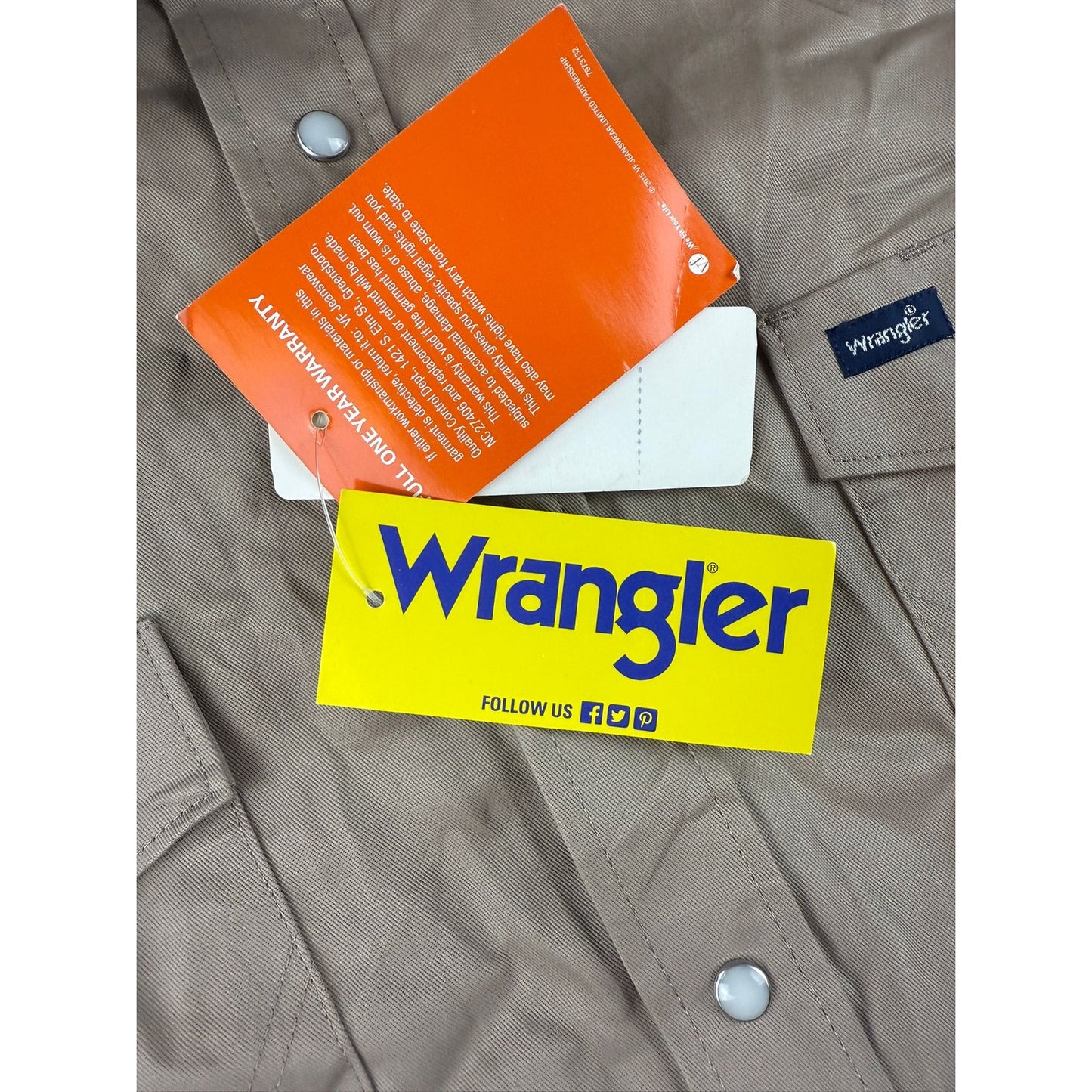New Wrangler Men's XL Cowboy Cut Western Pearl Snap Long Sleeve Work Shirt