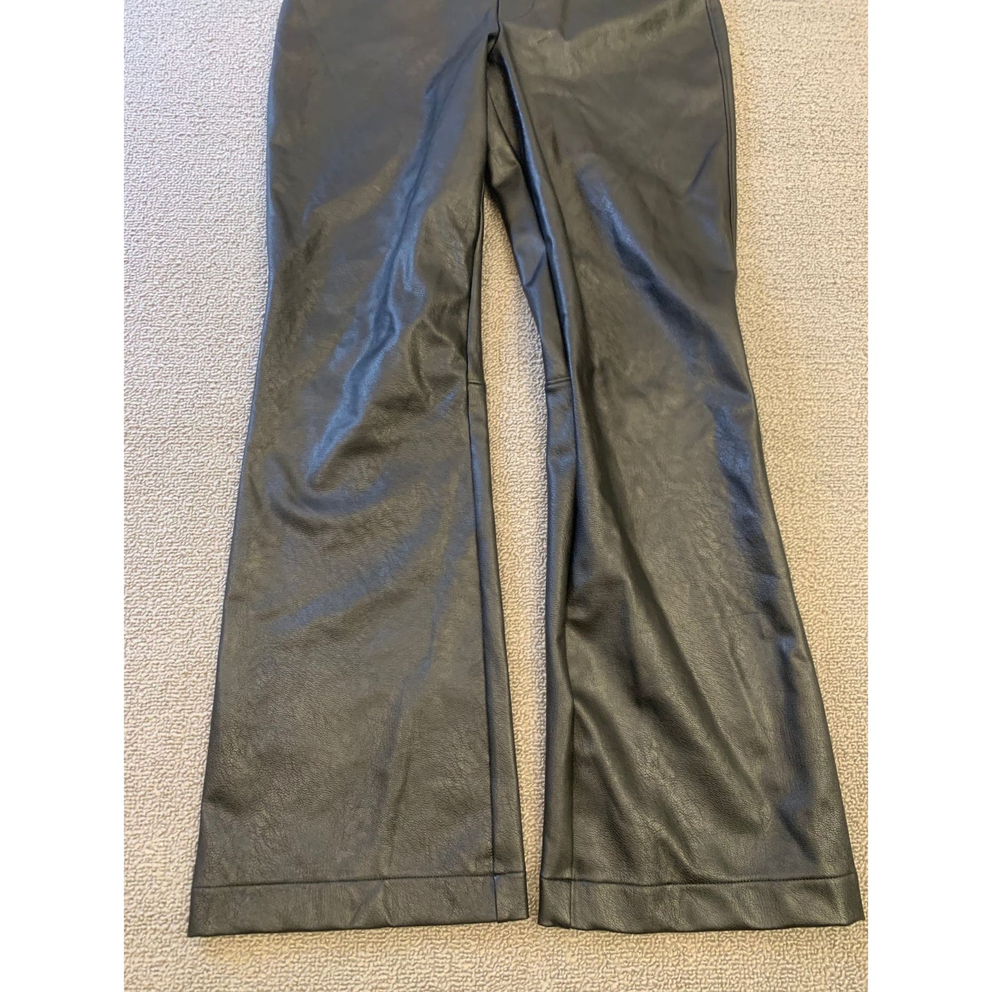 Spanx Women XS Black Faux Leather Flare Leggings