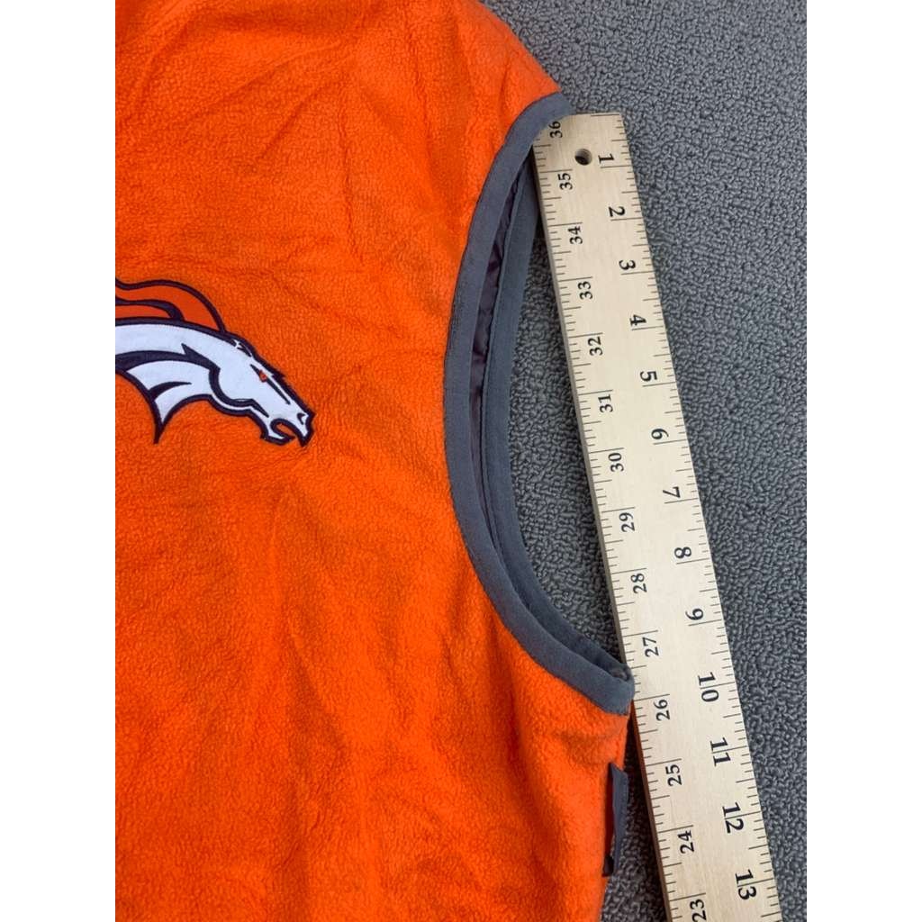 NFL Apparel Men's Large Orange Gray Trim Broncos Vest Warm Fan Horse