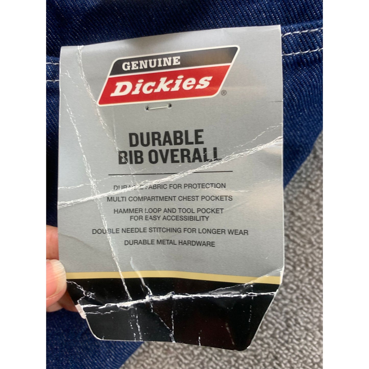 Dickies Overalls Men's XL R Dark Blue Denim Bib Jeans Workwear Overalls