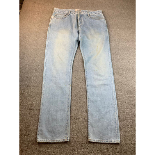 Officine Générale Size 34 Light Blue Jeans Straight Fit Denim Japanese Denim