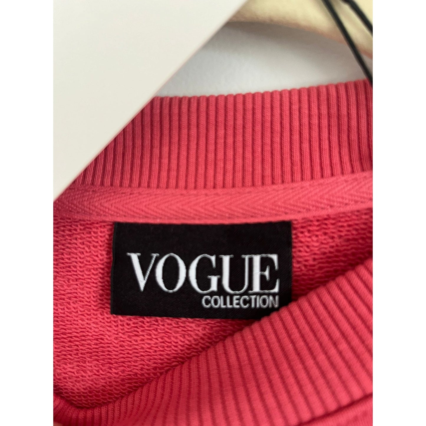Vogue Collection Sweatshirt Women M Pink Crewneck Pullover Logo Cotton Blend