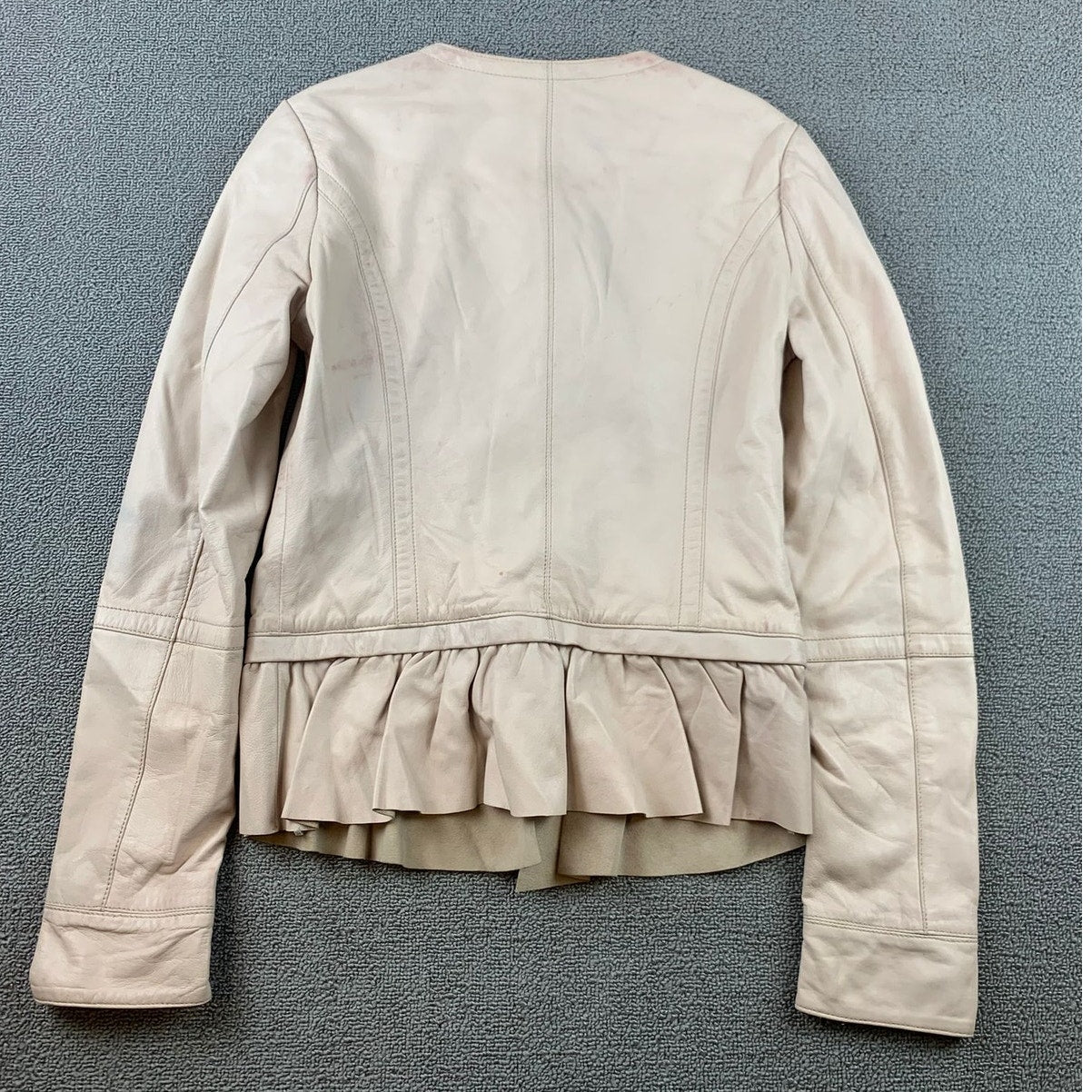 Y2K Patrizia Pepe Women Size 42 Pink Leather Jacket Genuine Sheepskin