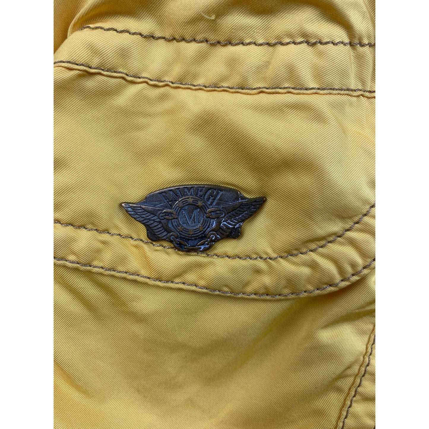 Emmegi Women's S Yellow Vintage Jacket With Hood Emblem And Patch