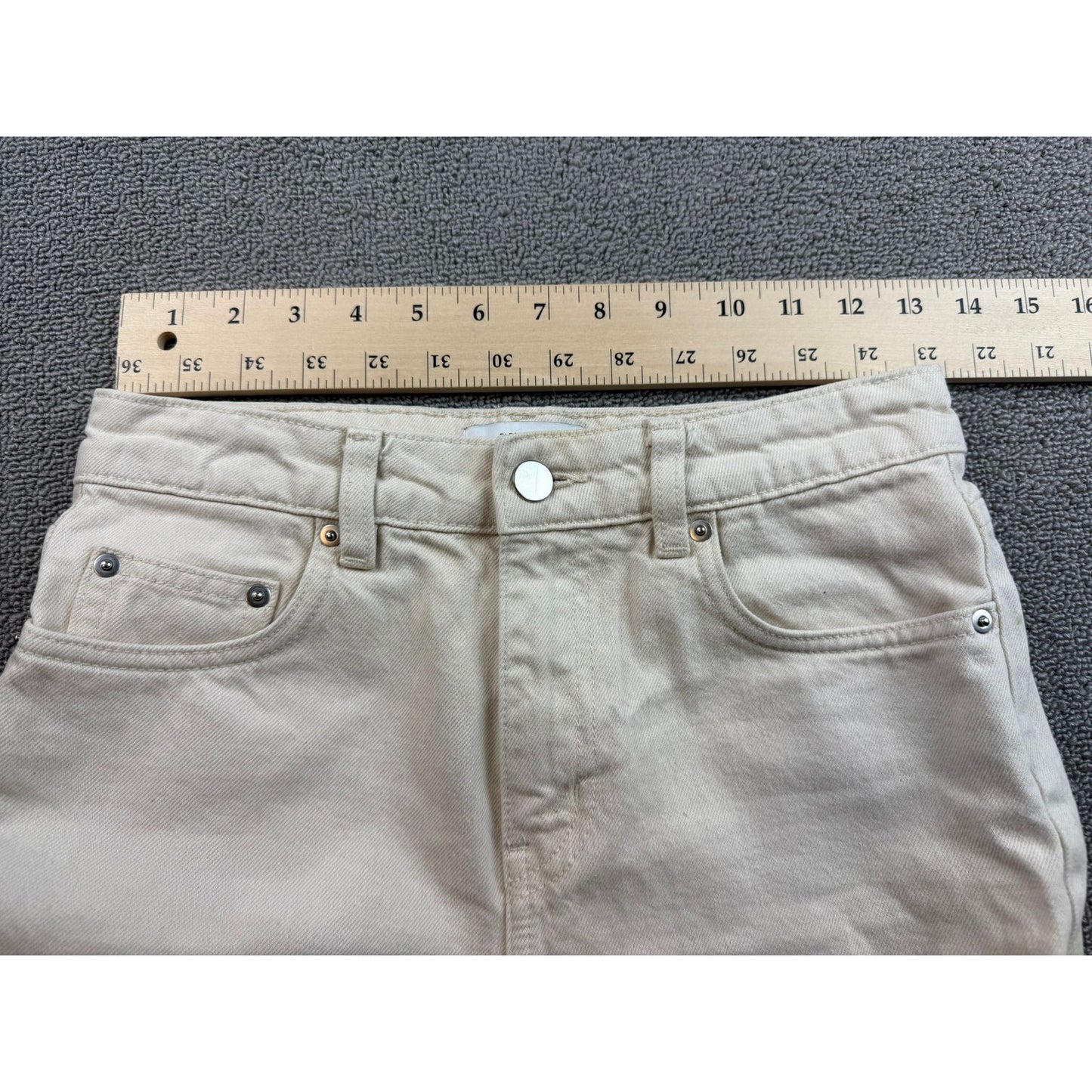 & Other Stories Atelier Women's 26 Off-White Ivory Cropped Straight Denim Jeans