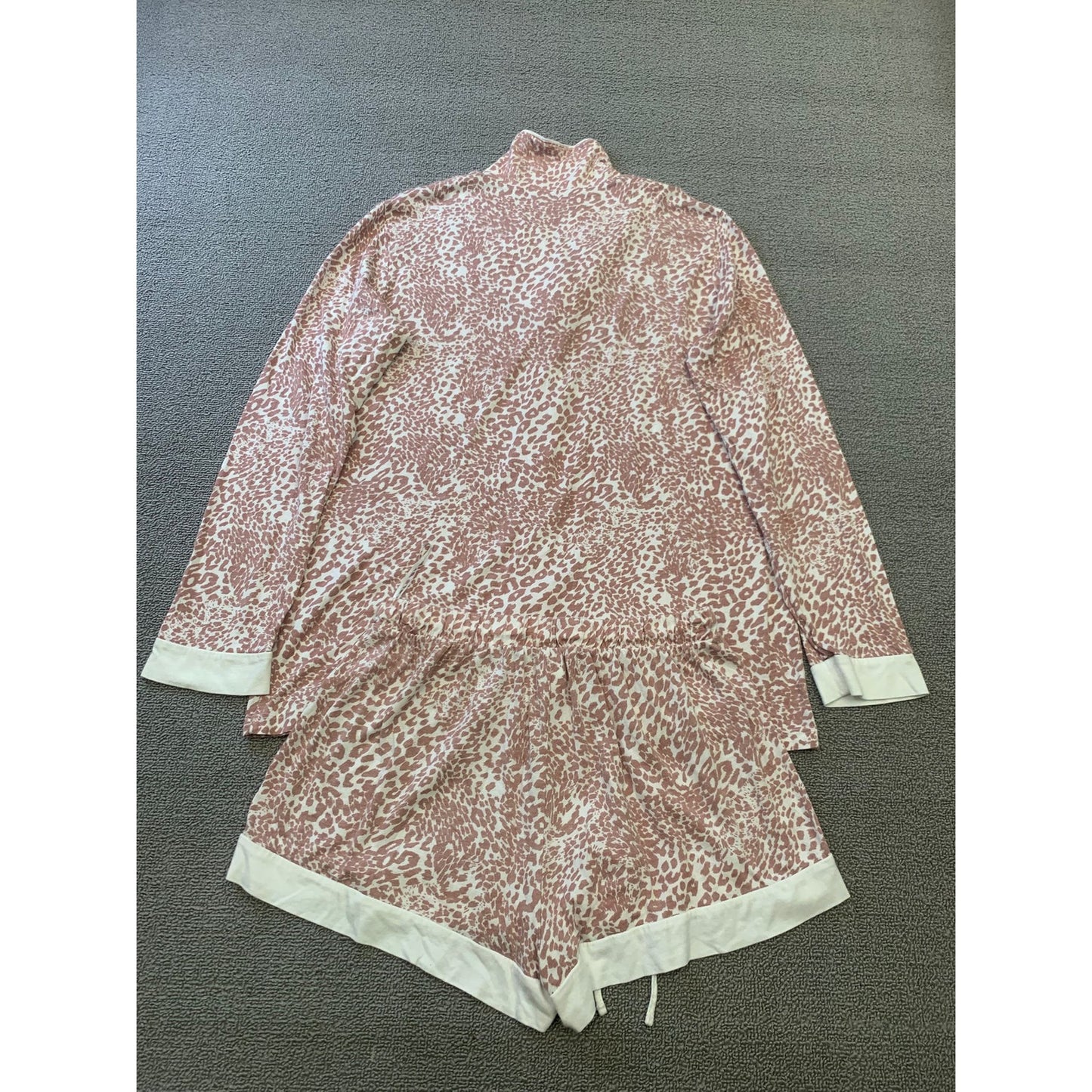 Cosabella Women's Small Pink White Leopard Print Pajama Set Two Piece