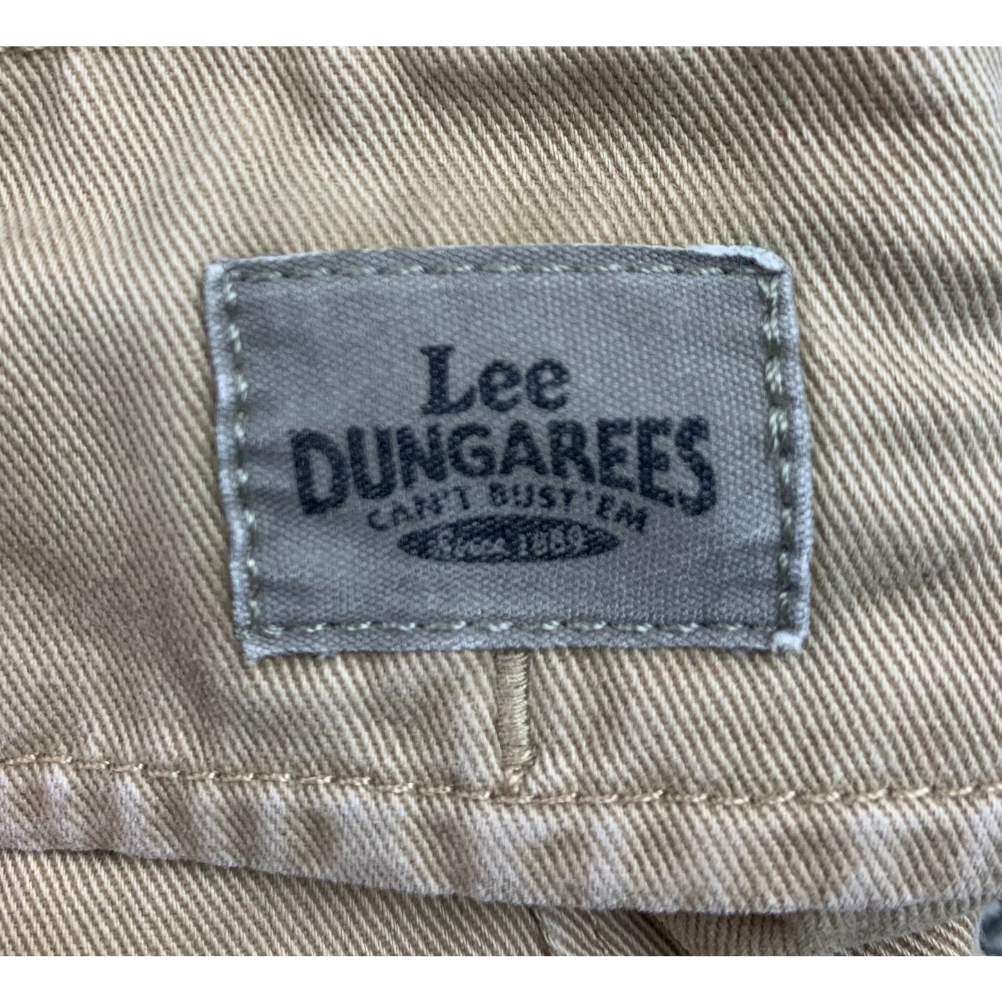 Y2K Lee Dungarees Men's Size 34 Cargo Shorts Beige Work Outdoors HIking
