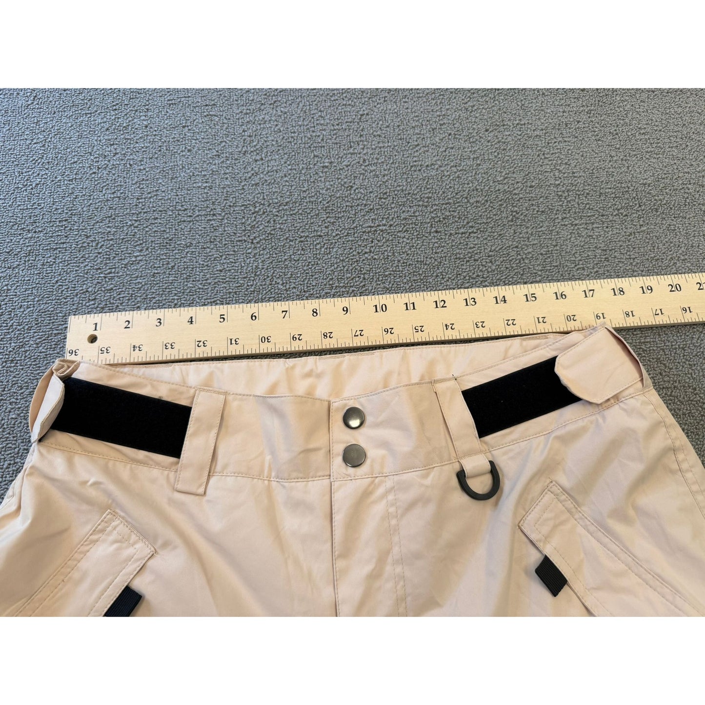 WULFUL Men's Large Snow Ski Pants Cargo White Insulated Winter Outdoor Trousers