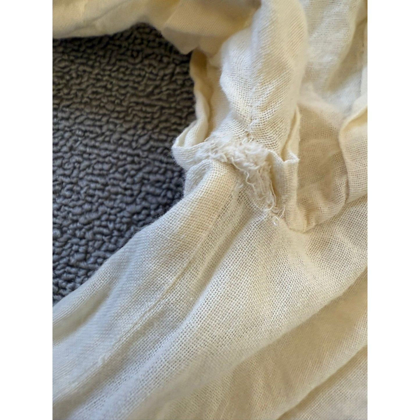 Etoile Isabel Marant Women's Size 1Cream Cotton Blend Ruffle Puff Sleeve Top