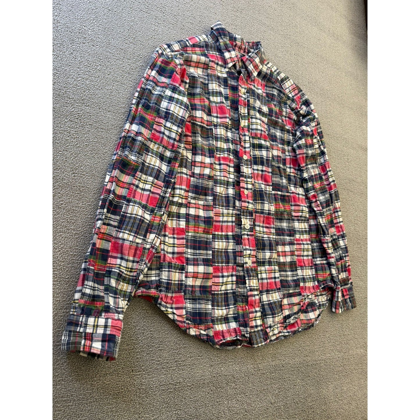 Ralph Lauren Men Medium Classic Fit Plaid Button Down Shirt Patchwork