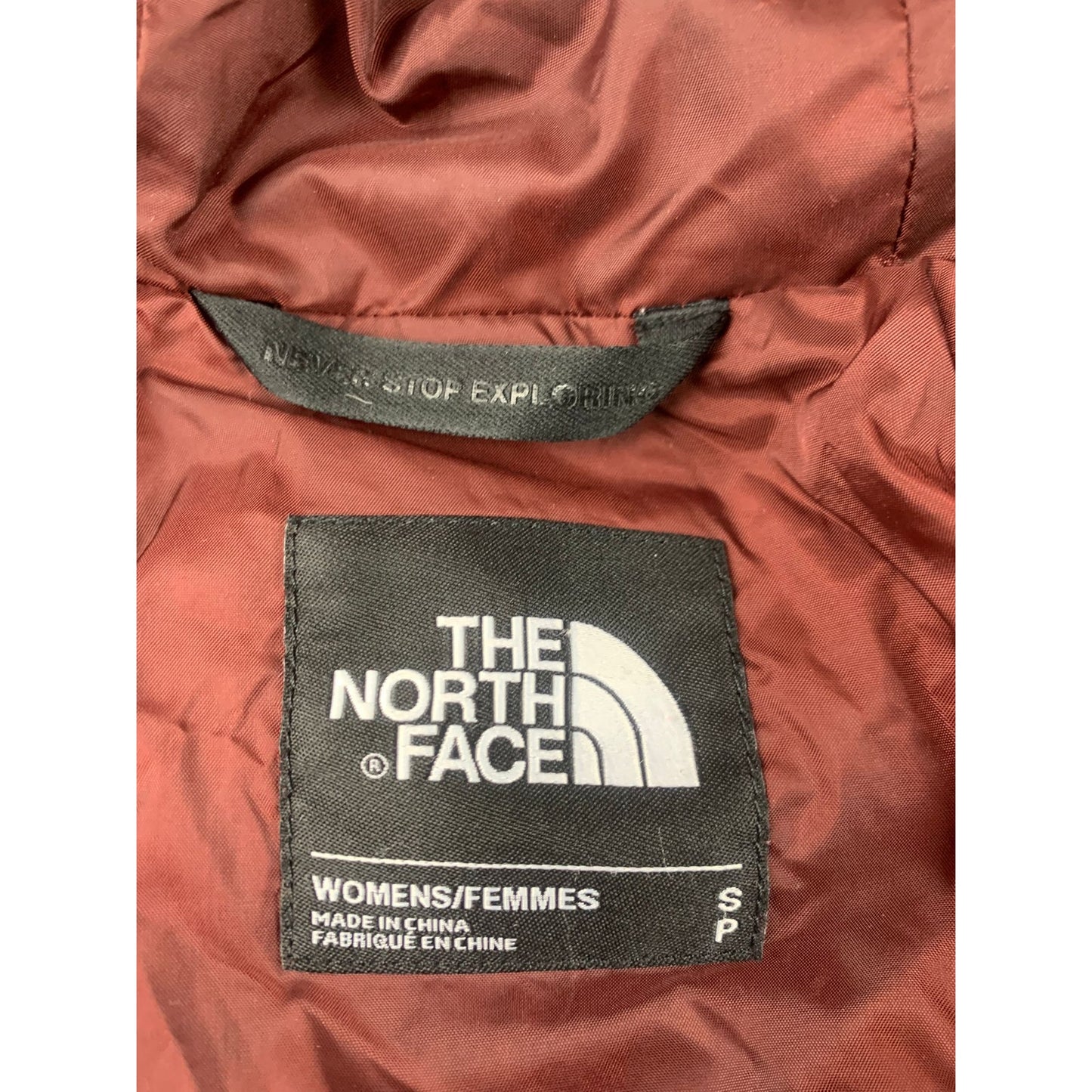 The North Face Women's Small Burgundy Red Hooded Puffer Down Jacket