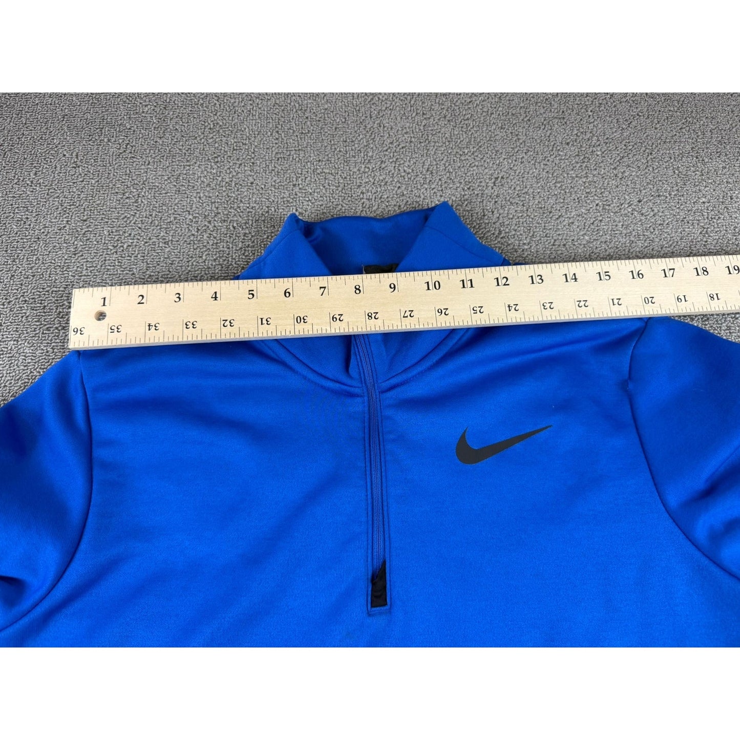 Nike Dri Fit Quarter Zip Pullover Men's M Royal Blue Kangaroo Pocket Vietnam